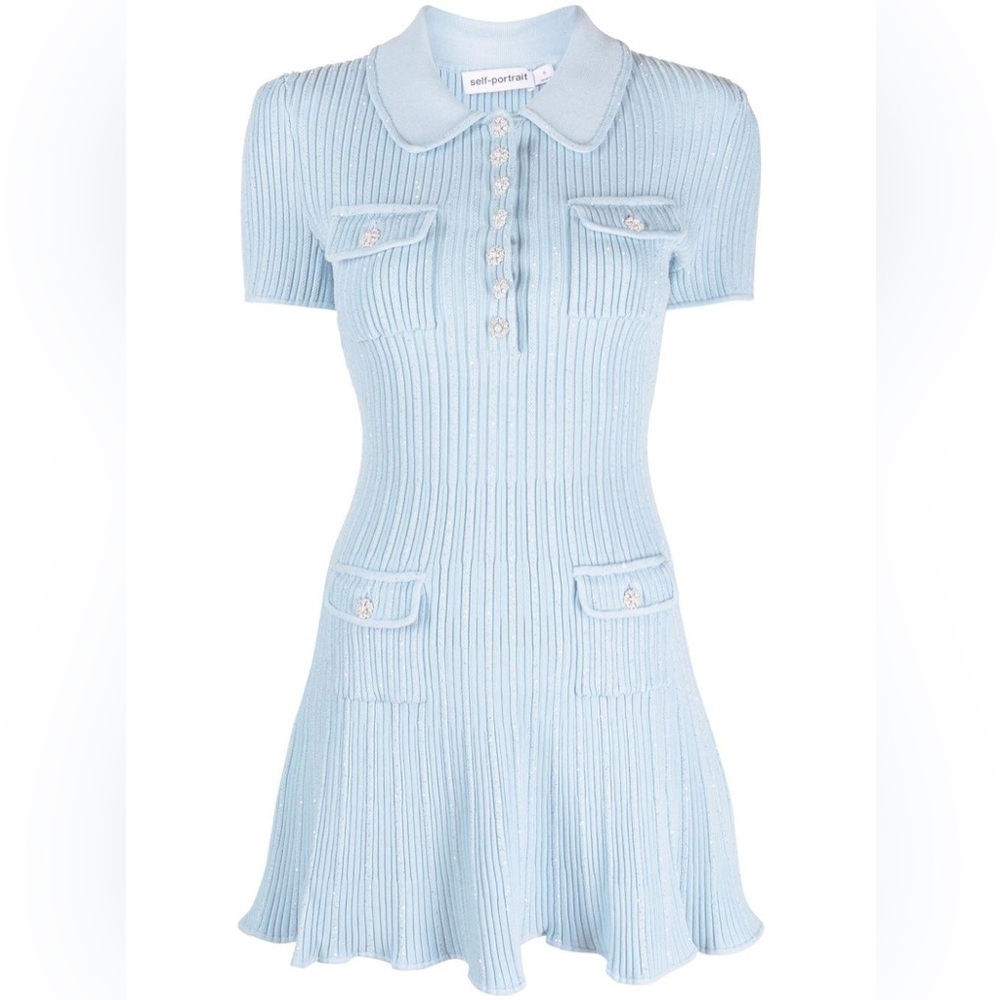 Self-Portrait knitted sequin mini dress